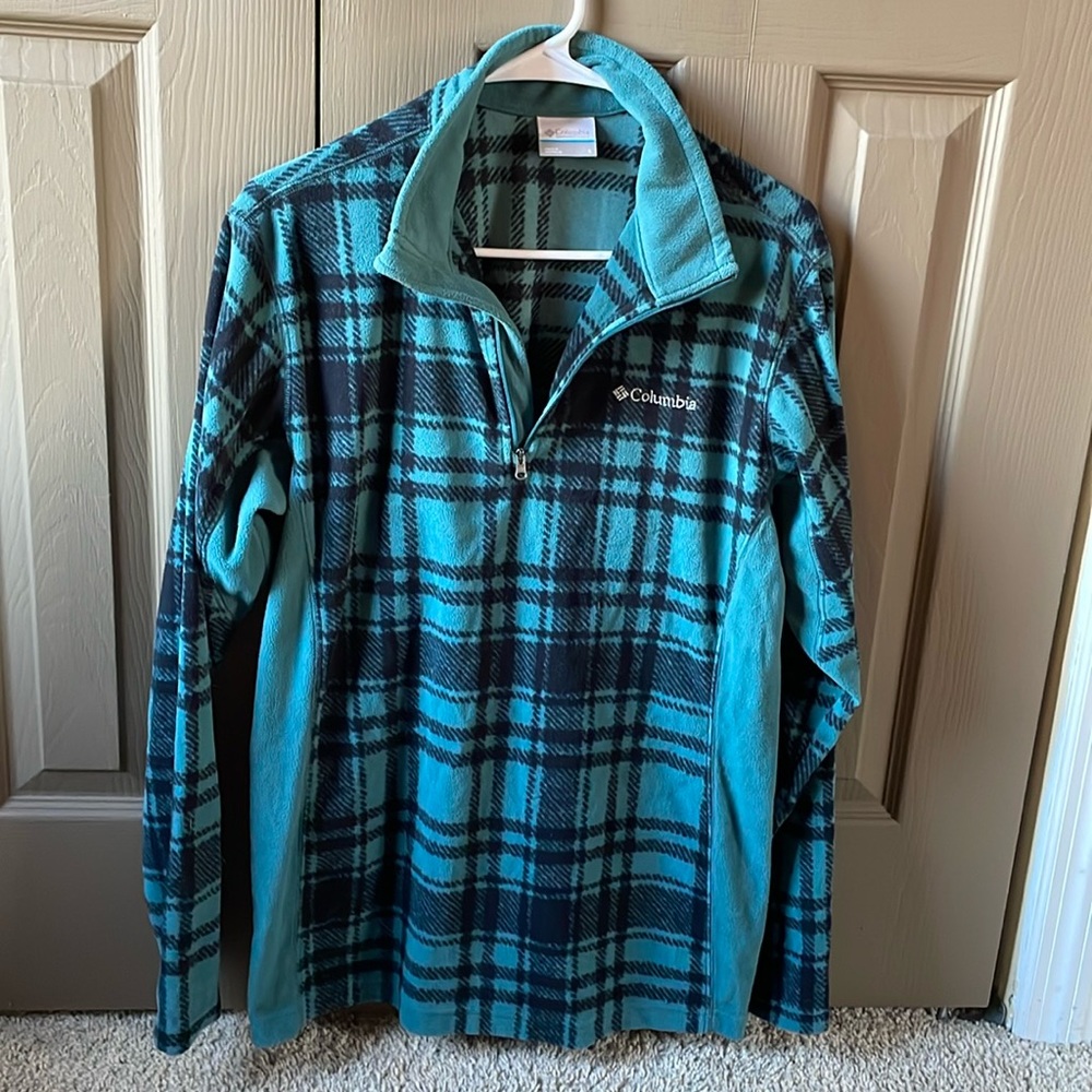 ☁️ Columbia Polar Fleece Plaid Half Zip